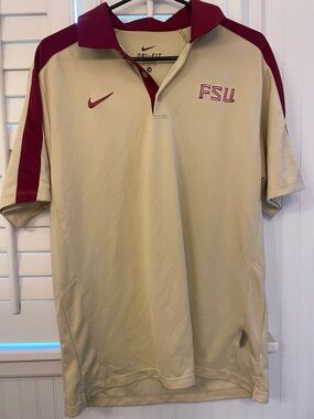 Nike FSU Polo Shirt in Gold and Garnet